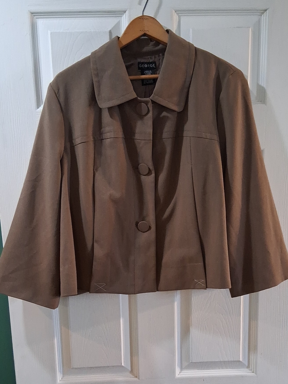 George Brown Cropped Button-Front Jacket